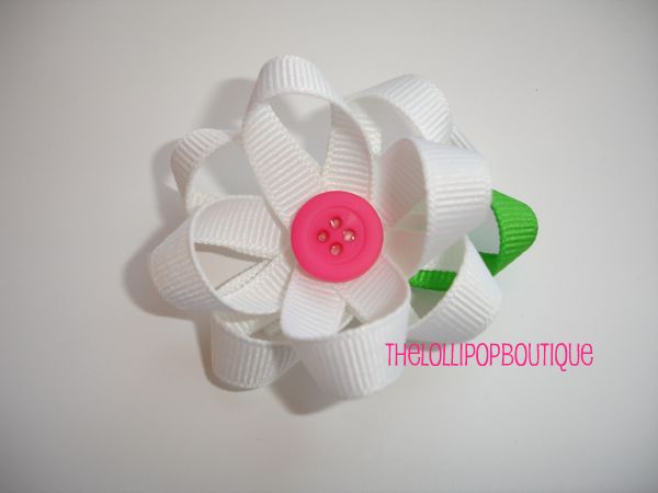 Flower Hair Clip-flower, hair clips, hair, girls, toddler, button