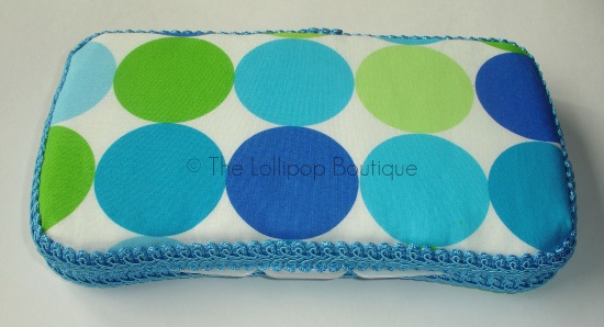 Blue/Green Disco Dot Case-fabric Wipe case, wipe case, 