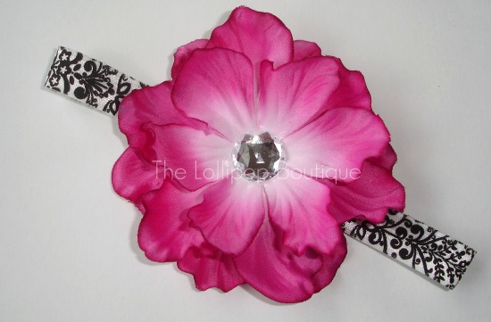 Pink Anenome Flower Headband-elastic headbands, anenome flower, flower headbands, flower, headbands
