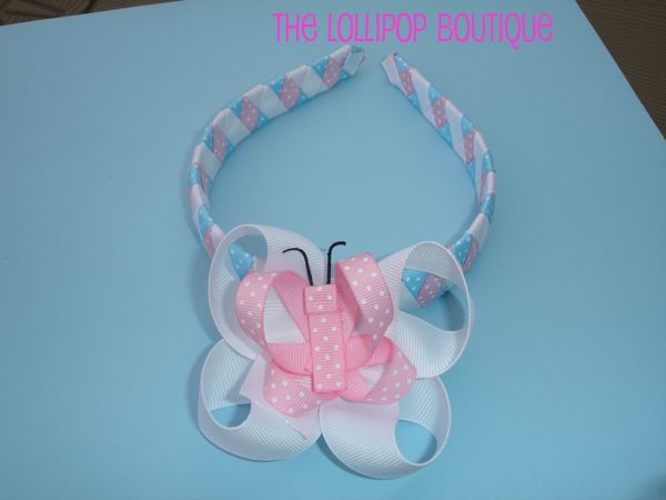 Butterfly Bow Headband-butterfly, woven headband, headband, bow