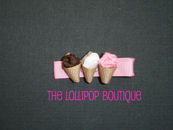 Ice Cream Clippie-Ice Cream Clippies, M2M Ice Cream Social, Ice Cream, clips, Hair Clips, girl