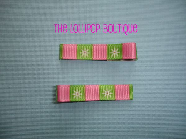 Pink and Green Daisy Clippies