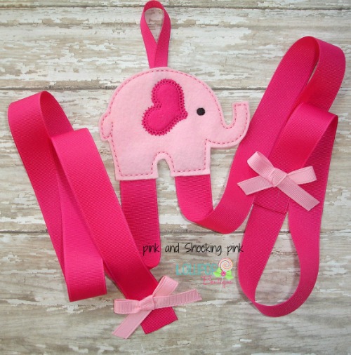 Pink Elephant Felt Bow Holder