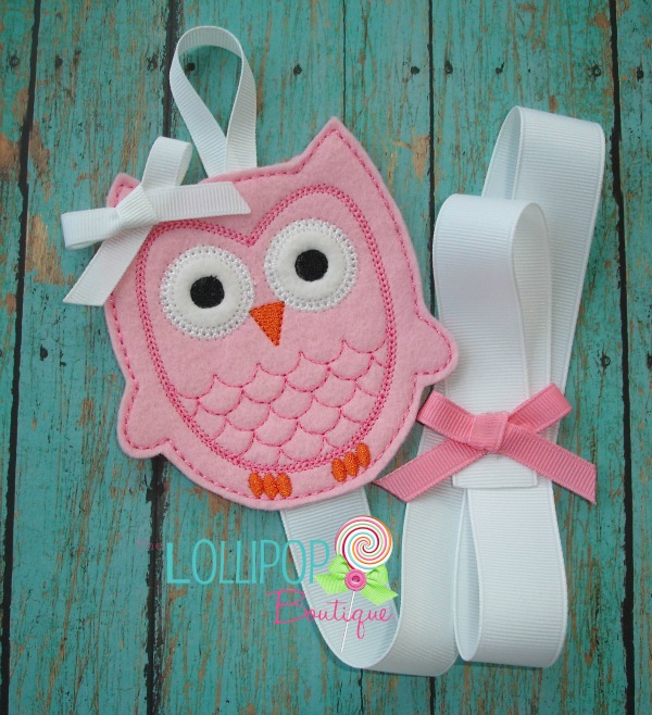 Pink Owl Felt Bow Holder